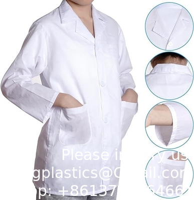 Arts Wetenschapper kostuum kinderen Lab jas en bril kinderen kleden kit met identiteitskaart vergrootglas voor Halloween