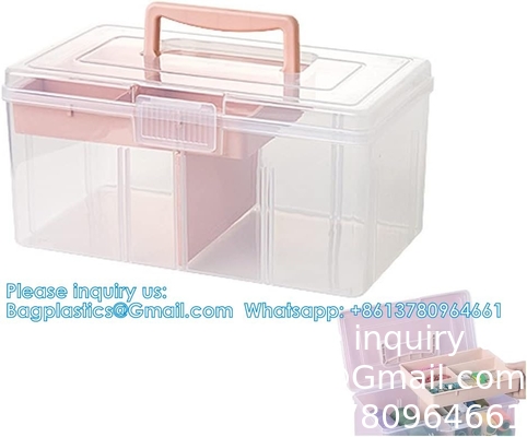 Kantorenbenodigdheden Art &amp; Craft Storage Box, Naaibox Organisator Grote met een verwijderbare schuif, Draagbaar