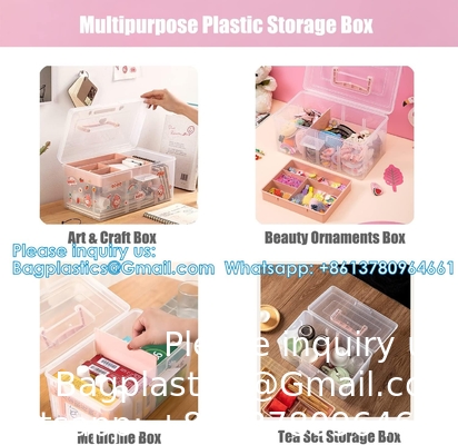 Kantorenbenodigdheden Art &amp; Craft Storage Box, Naaibox Organisator Grote met een verwijderbare schuif, Draagbaar
