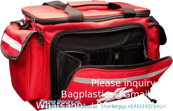 Professionele rode lege EHBO medische tas, 15&quot;X10&quot;X9&quot;, Multi Compartment EHBO-drager voor EMT