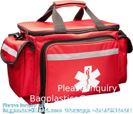 Professionele rode lege EHBO medische tas, 15&quot;X10&quot;X9&quot;, Multi Compartment EHBO-drager voor EMT