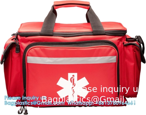 Professionele rode lege EHBO medische tas, 15&quot;X10&quot;X9&quot;, Multi Compartment EHBO-drager voor EMT