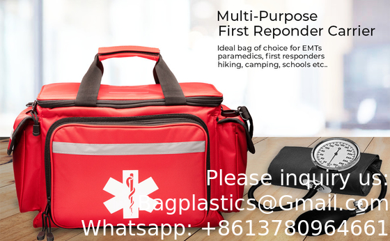 Professionele rode lege EHBO medische tas, 15&quot;X10&quot;X9&quot;, Multi Compartment EHBO-drager voor EMT