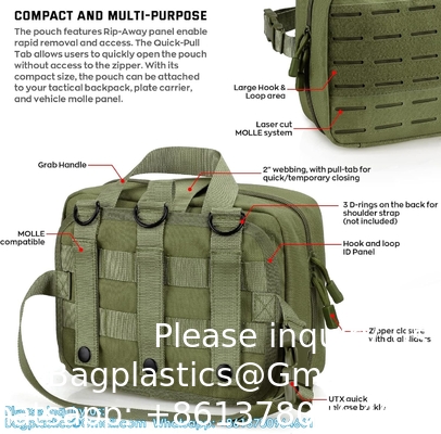 Outdoor Utility Medical Bag Tactical MOLLE Accessoire Bag Medical Bag Tactical First Aid Bag EMT Rip-Away IFAK