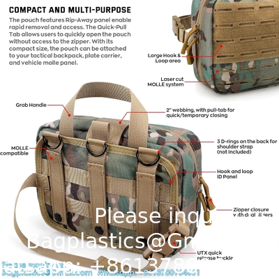 Outdoor Utility Medical Bag Tactical MOLLE Accessoire Bag Medical Bag Tactical First Aid Bag EMT Rip-Away IFAK
