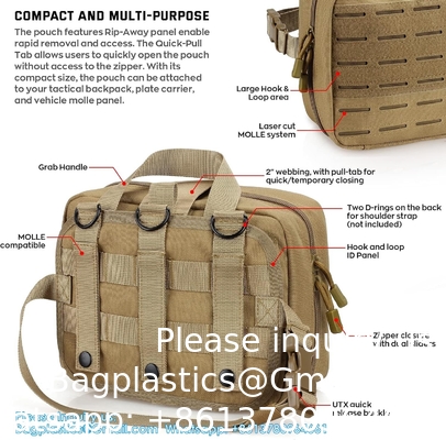 Outdoor Utility Medical Bag Tactical MOLLE Accessoire Bag Medical Bag Tactical First Aid Bag EMT Rip-Away IFAK