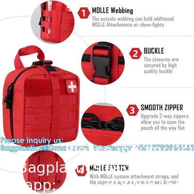 Tactische EHBO-zak, Molle EMT-zakken loskoppelbare militaire IFAK-medische zak Outdoor Emergency Survival Kit Quick