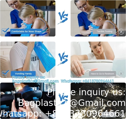 Emesiszak, wegwerpsak voor braken, luchtvaartuig- en autoziektezak, misselijkheidszak voor reismoeilijkheden (blauw)