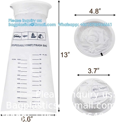 Brakenzakjes wegwerpzakken brakenzakken 10pakket 1500 ml witte hoge dichtheid emesis zakken met snap, perfect voor ochtendmisselijkheid
