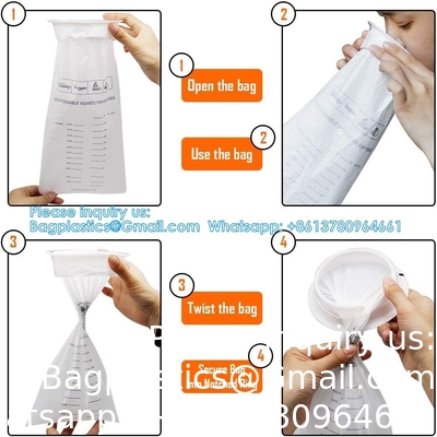 Brakenzakjes wegwerpzakken brakenzakken 10pakket 1500 ml witte hoge dichtheid emesis zakken met snap, perfect voor ochtendmisselijkheid
