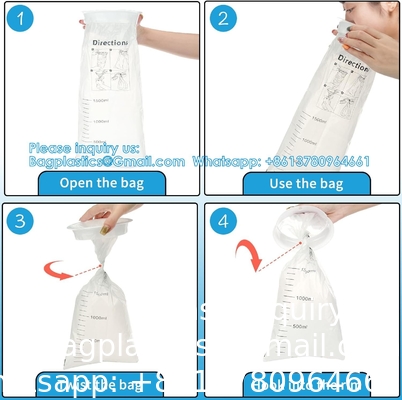 Brakenzakjes wegwerpzakken brakenzakken 10pakket 1500 ml witte hoge dichtheid emesis zakken met snap, perfect voor ochtendmisselijkheid