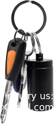 Sleutelhanger Pillenhouder (5 verpakkingen), Aluminium waterdicht Draagbaar klein reisgeneesmiddel Fles Hoesje Doos Container Voor Handtas