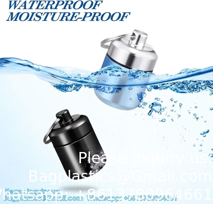 Sleutelhanger Pillenhouder (5 verpakkingen), Aluminium waterdicht Draagbaar klein reisgeneesmiddel Fles Hoesje Doos Container Voor Handtas