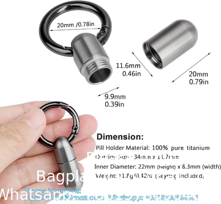 Titanium Pill Case Waterdicht Pill Fob Voor Noodsituaties Aspirine &amp; Nitroglycerine Voor Reis Tas