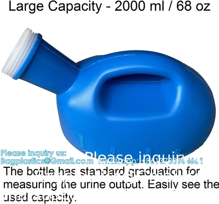 Draagbare urinoirs lekproof 2000 ml 68 oz urineflessen voor mannen 63&quot; lange buis urinoirs voor mannen urine pot buis