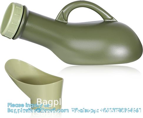 Urinals voor mannen met gloed in het donker, 1000 ml dikke plasflessen met deksel, lekvrije plasfles voor auto, ziekenhuis