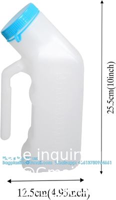 Urinals voor mannen met gloed in het donker, 1000 ml dikke plasflessen met deksel, lekvrije plasfles voor auto, ziekenhuis