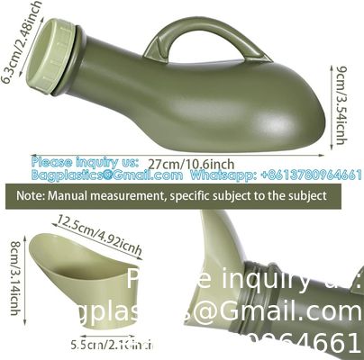 Urinals voor mannen met gloed in het donker, 1000 ml dikke plasflessen met deksel, lekvrije plasfles voor auto, ziekenhuis