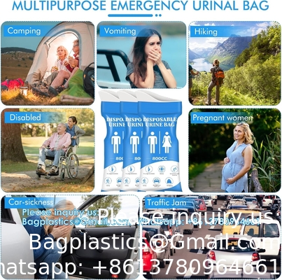 Urinezak voor noodgevallen, draagbare urinezakken voor kamperen, reisurinezakken, draagbare urinezakken voor verkeersopstoppingen