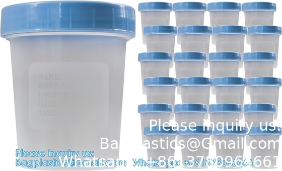 Proefbekers met lekbestendige schroef op de deksels - 4 oz heldere niet-steriele urinemonsterpotten - containers