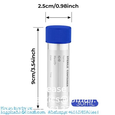 Proefbekers, met lekkagebestendige schroef op de deksels 1 oz/30 ml Niet-steriele urineproefbekers Stoelproefbevatters
