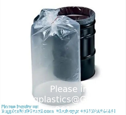 Zware zware grote plastic ronde bodem trommel liner zak 55 gallon trommel liners Plastic trommel liner zak voor 200ltr