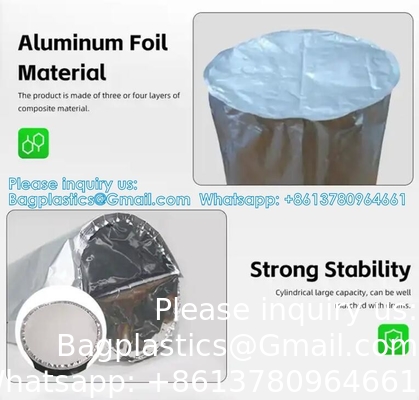 200 Ltr Ronde bodem Aluminium folie zak Drum Liner trommelvoeringen/zakken voor de opslag van siliconen en polyurethaan afdichtingsmiddelen