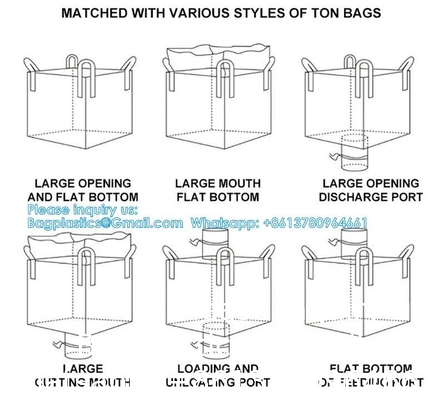 Folie bulk bag 1 ton Aluminium Liner Bag Grote capaciteit 1000kg Jumbo Bag Voor cement FIBC container bags