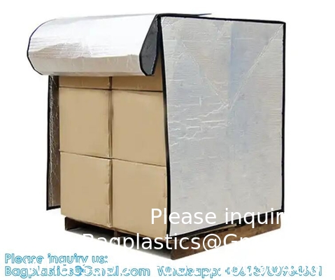 Thermische hoed Vochtdicht Geïsoleerd Palet Cover Met Zipper Palet Cover Koude verzending Verpakking Geïsoleerde Palet Bag