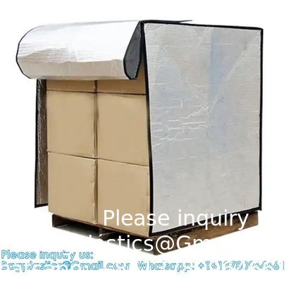 Thermische hoed Vochtdicht Geïsoleerd Palet Cover Met Zipper Palet Cover Koude verzending Verpakking Geïsoleerde Palet Bag