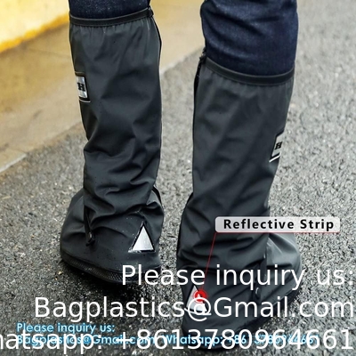 Waterdichte schoenenbekleding, herbruikbare opvouwbare regenschoenenbekleding met rits, niet-slip, reflector, mannen vrouwen regengereedschap