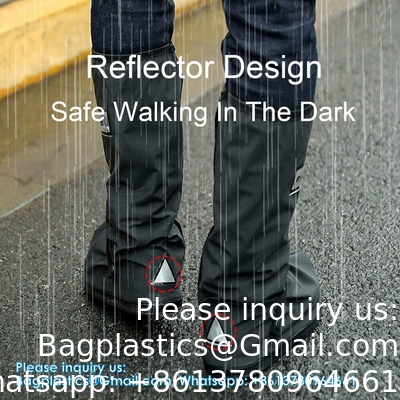 Waterdichte schoenenbekleding, herbruikbare opvouwbare regenschoenenbekleding met rits, niet-slip, reflector, mannen vrouwen regengereedschap