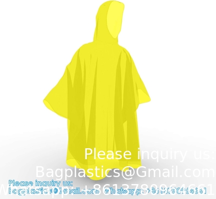 Eenmalige regenponchos voor volwassenen met kap, noodregengereedschap voor kamperen, wandelen, wandelen, spelen kijken