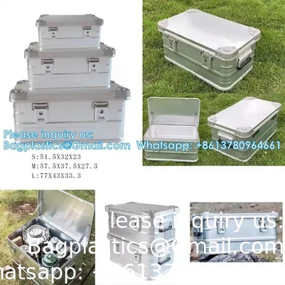 Aluminium legering Auto opslagdoos Camping apparatuur Reisvoertuig gemonteerde container Grote capaciteit opslagdoos Hoesje