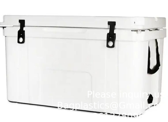 Zware 78l Plastic trolley ijs opslag doos Op maat gemaakte rotomolded trolley water koeler doos