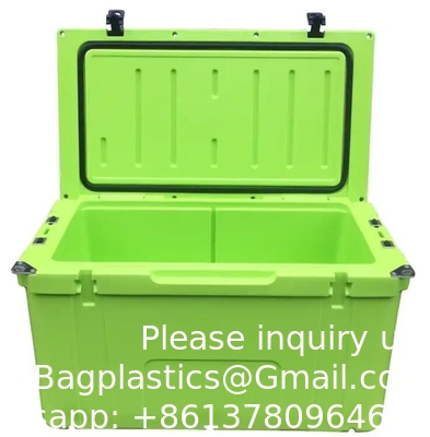 Zware 78l Plastic trolley ijs opslag doos Op maat gemaakte rotomolded trolley water koeler doos