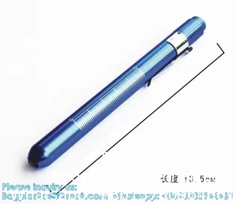 OEM Aluminium Alloy Nursing Pen Light Doctor Torch Customized Led Medical Penlight Met Pupil Gauge Voor Verpleegkundige