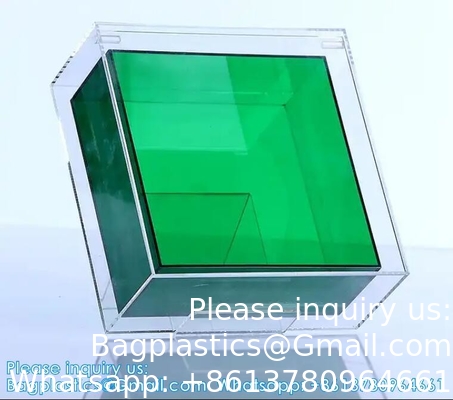 Groothandel Kleur Acryl Doorzichtige Doos Dubbellaag Plexiglas opslagdoos Bruidsmeisje Begeleid Geschenkdoos