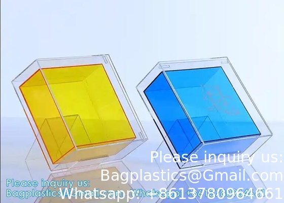 Groothandel Kleur Acryl Doorzichtige Doos Dubbellaag Plexiglas opslagdoos Bruidsmeisje Begeleid Geschenkdoos