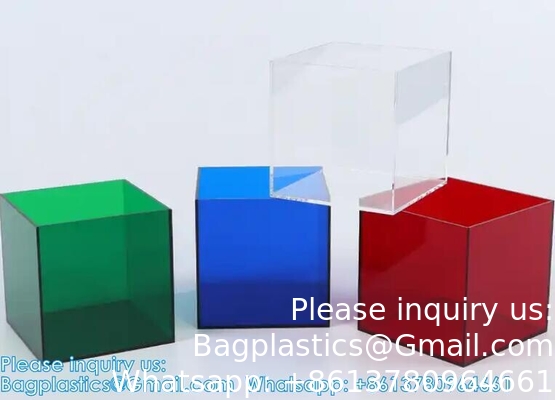 Op maat gemaakte Acrylische 5 Face Box Acrylische Display Box Groothandel Transparante Acrylische opslagdoos Met Deksel