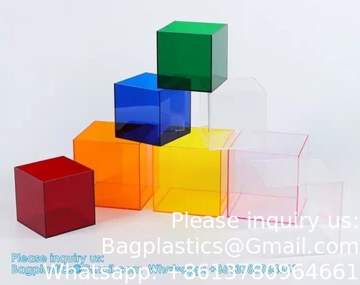 Op maat gemaakte Acrylische 5 Face Box Acrylische Display Box Groothandel Transparante Acrylische opslagdoos Met Deksel