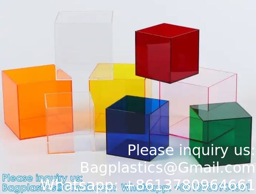 Op maat gemaakte Acrylische 5 Face Box Acrylische Display Box Groothandel Transparante Acrylische opslagdoos Met Deksel