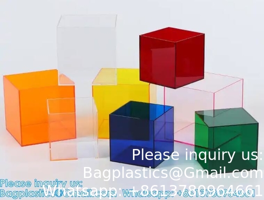 Op maat gemaakte Acrylische 5 Face Box Acrylische Display Box Groothandel Transparante Acrylische opslagdoos Met Deksel