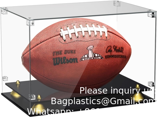 Duidelijke Acryl Display Case,Zelfmontage Display Box met Zwarte Acryl Base,Countertop Box Cube Organizer Stand Riser