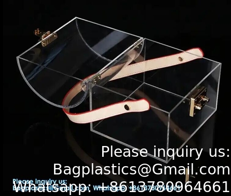 High-end bamboe handvat Acryl draagbare vierkant doos Draagbare snoep cadeaubon