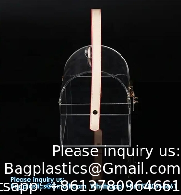 High-end bamboe handvat Acryl draagbare vierkant doos Draagbare snoep cadeaubon
