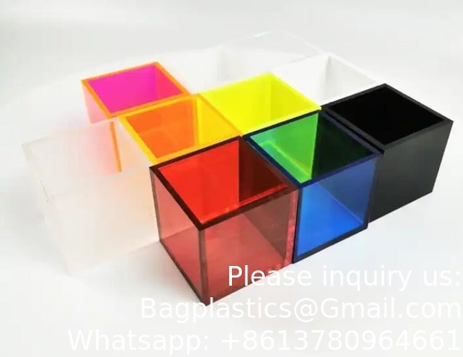 Acrylische kleurige doos goedkoop op maat Acrylische supermarkt voedsel dispenser hoes Supply supermarkt