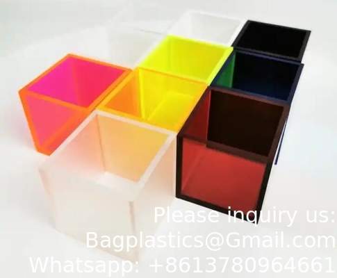 Acrylische kleurige doos goedkoop op maat Acrylische supermarkt voedsel dispenser hoes Supply supermarkt