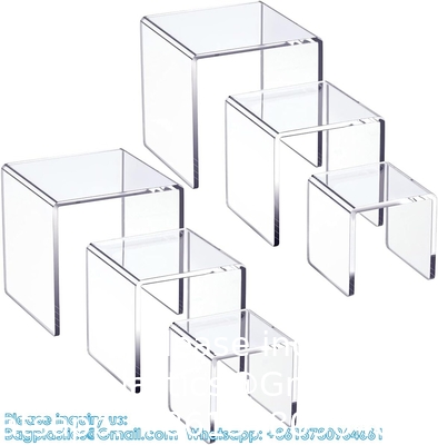 Duidelijke Acryl Display Risers 2 Sets, 3-Tier Risers Stands Showcase Voor Amiibo Funko Pop Figures, Dessert, Sieraden