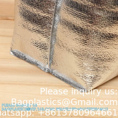 Herbruikbare isolatiezakken Thermische doosbekleding 13 X 8.5 X 12 Metallisatie doosbekleding voor lunchdoos Winkelwagen Insulati